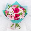 Глоток романтики - букет из кустовой хризантемы и розовых гербер 3